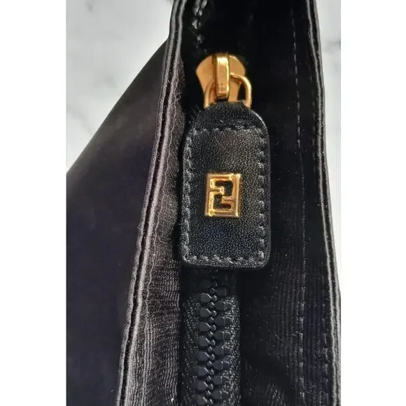 Authentic Fendi Mini Roma Black Canvas Tote Bag Vintage - Picture 9 of 16